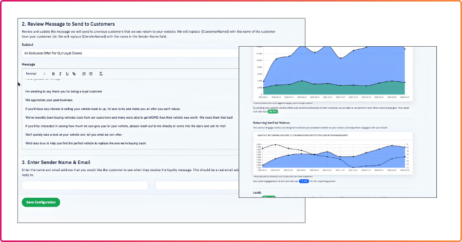 Image of Engage's customer loyalty engine capabilities with results