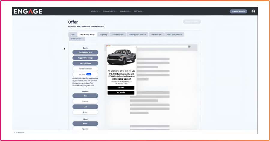 Offer capabilities for Engage tool