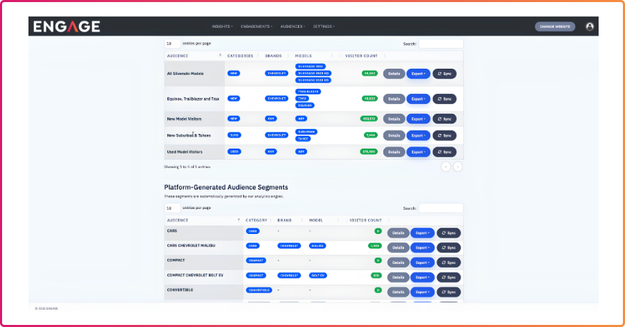 Screenshot of Engage, Catalyst IQ's lead capture and nurture tool