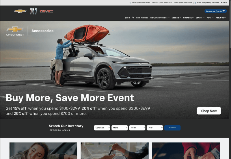 Screenshot of a Catalyst IQ Buick website
