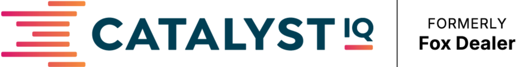 Catalyst IQ logo + Formerly Fox Dealer in white