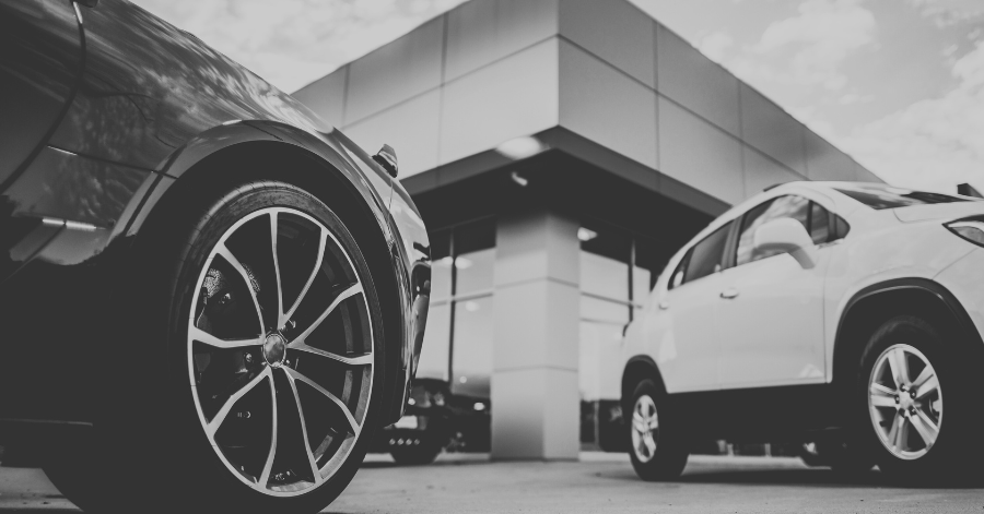 Cars on dealership lot