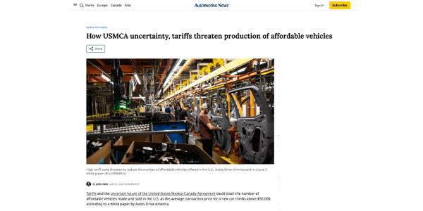 Auto News_How USMCA uncertainty, tariffs threaten production of affordable vehicles (1)