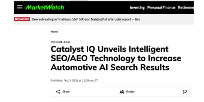 MarketWatch - Catalyst IQ unveils intelligent SEO/AEO technology