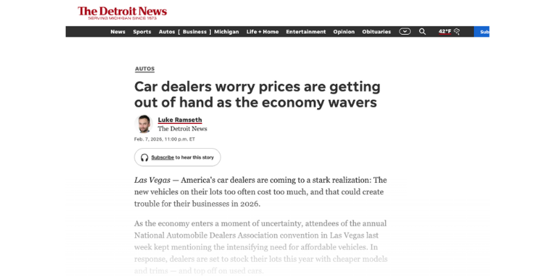 Detroit News - Car dealers worry prices are getting out of hand as the economy wavers