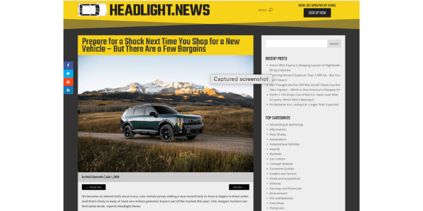 Headlight.News- Prepare for a Shock Next Time You Shop for a New Vehicle – But There Are a Few Bargains