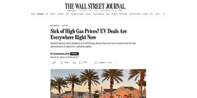 Sick of High Gas Prices? EV Deals Are Everywhere Right Now