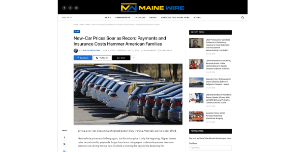 _Main Wire- New-Car Prices Soar as Record Payments and Insurance Costs Hammer American Families
